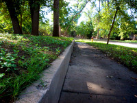 the little sidewalk beside my home, I skipped down here many a time and learned to ride a bike in the street ahead. Stuff my dreams are made of.